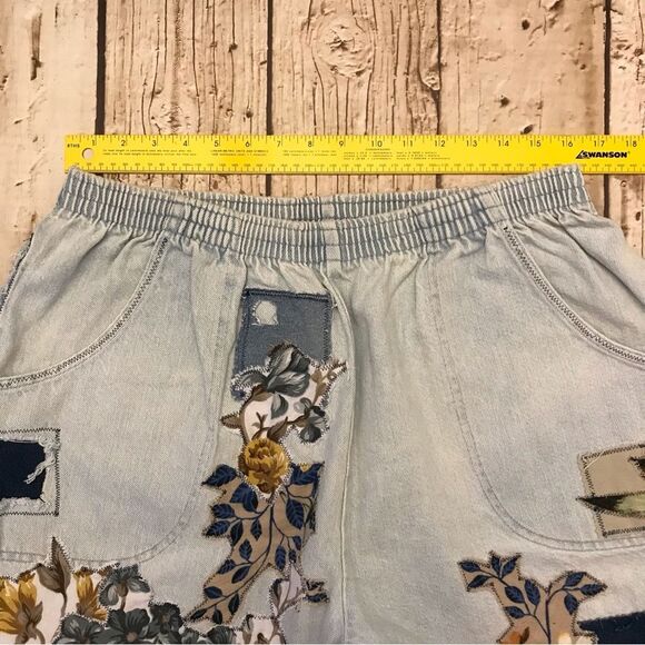 OOAK Classic Element Woman Upcycled Floral Patch Baggy Jeans Sz 20 - Picture 9 of 16